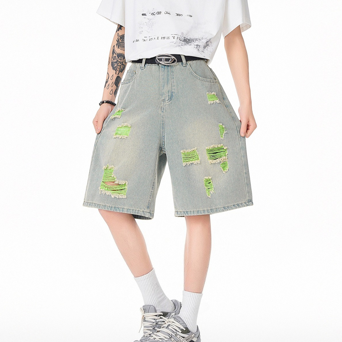 Men's Lined Ripped Denim Short - огляд і ціна Fly Line