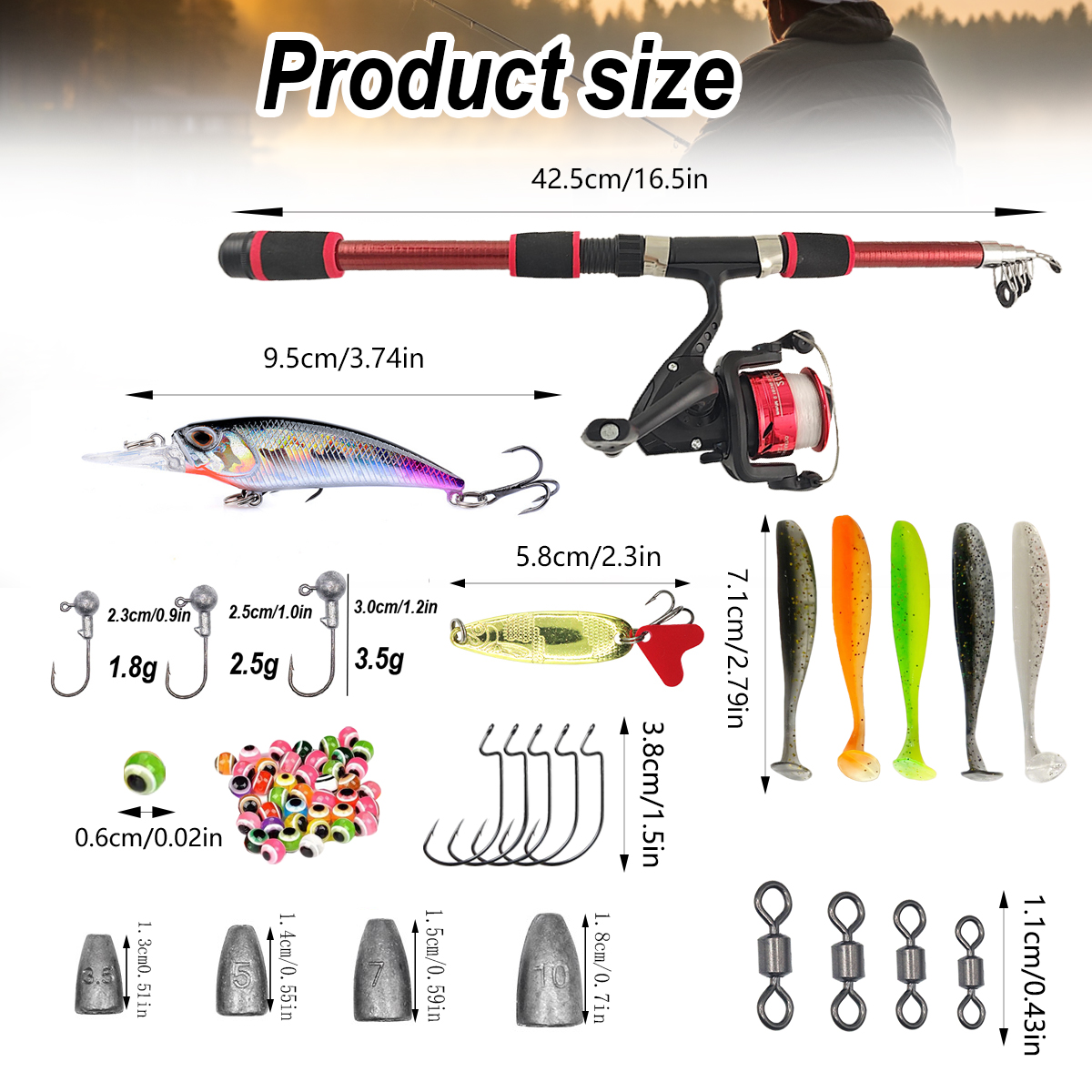 46Pcs Telescopic Fishing Rod R - огляд і ціна Freshwater Line