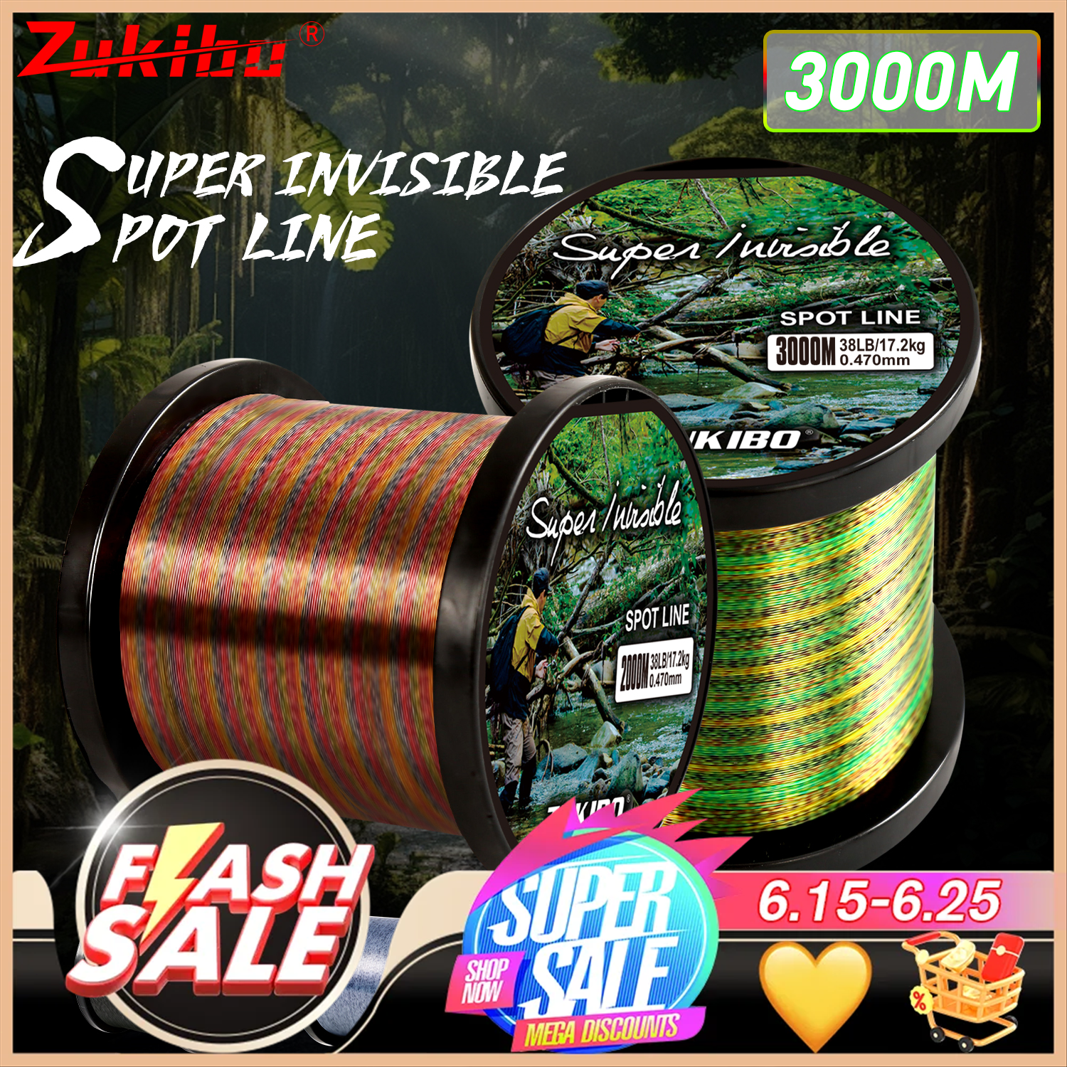 ZUKIBO 2000m 1000m 500m Invisi - огляд і ціна Copolymer Line
